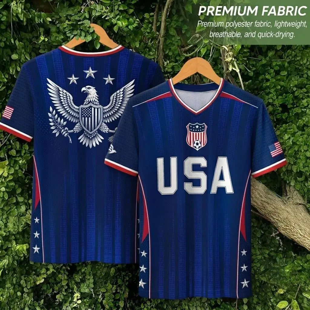 USA 2026 V-Neck Soccer Fan Jersey – Retro Football