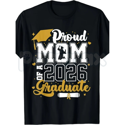 Class of 2026 Proud Mom T-Shirt – Vintage Senior 2026 Graduation Shirt