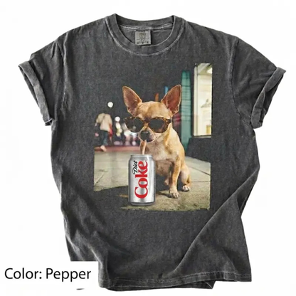 Dogs Drinking Diet Soda T-Shirt – Retro Golden Retriever Graphic Tee