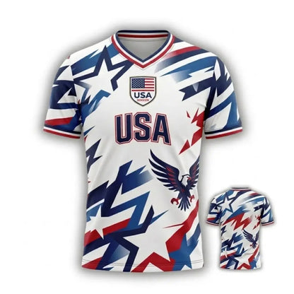 USA 2026 V-Neck Soccer Fan Jersey – Retro Football