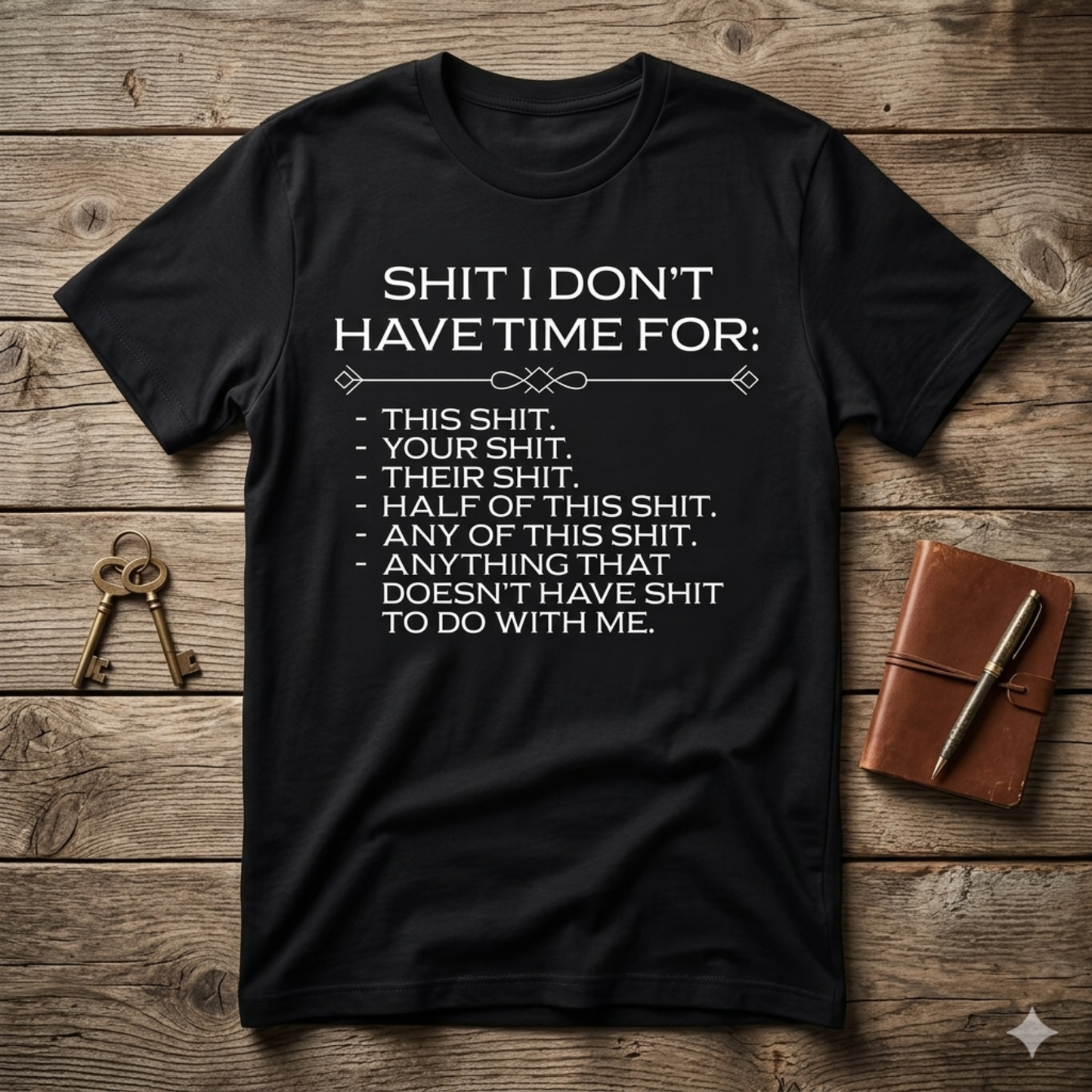 "SHIT I DON'T HAVE TIME FOR" Funny Work T-Shirt