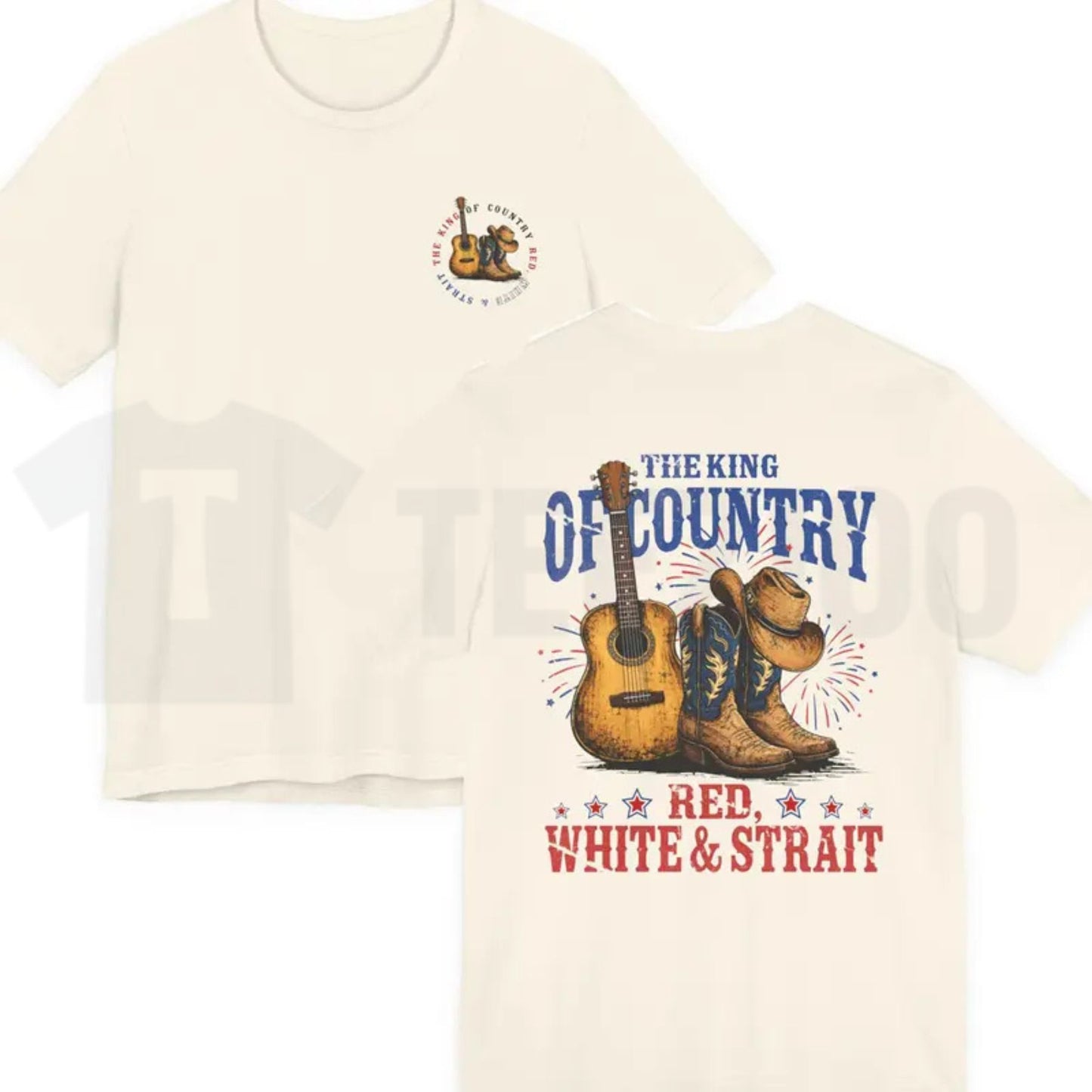 The King of Country Music T-Shirt – Red White & Strait Retro Western Graphic Tee, Unisex Country Fan Shirt