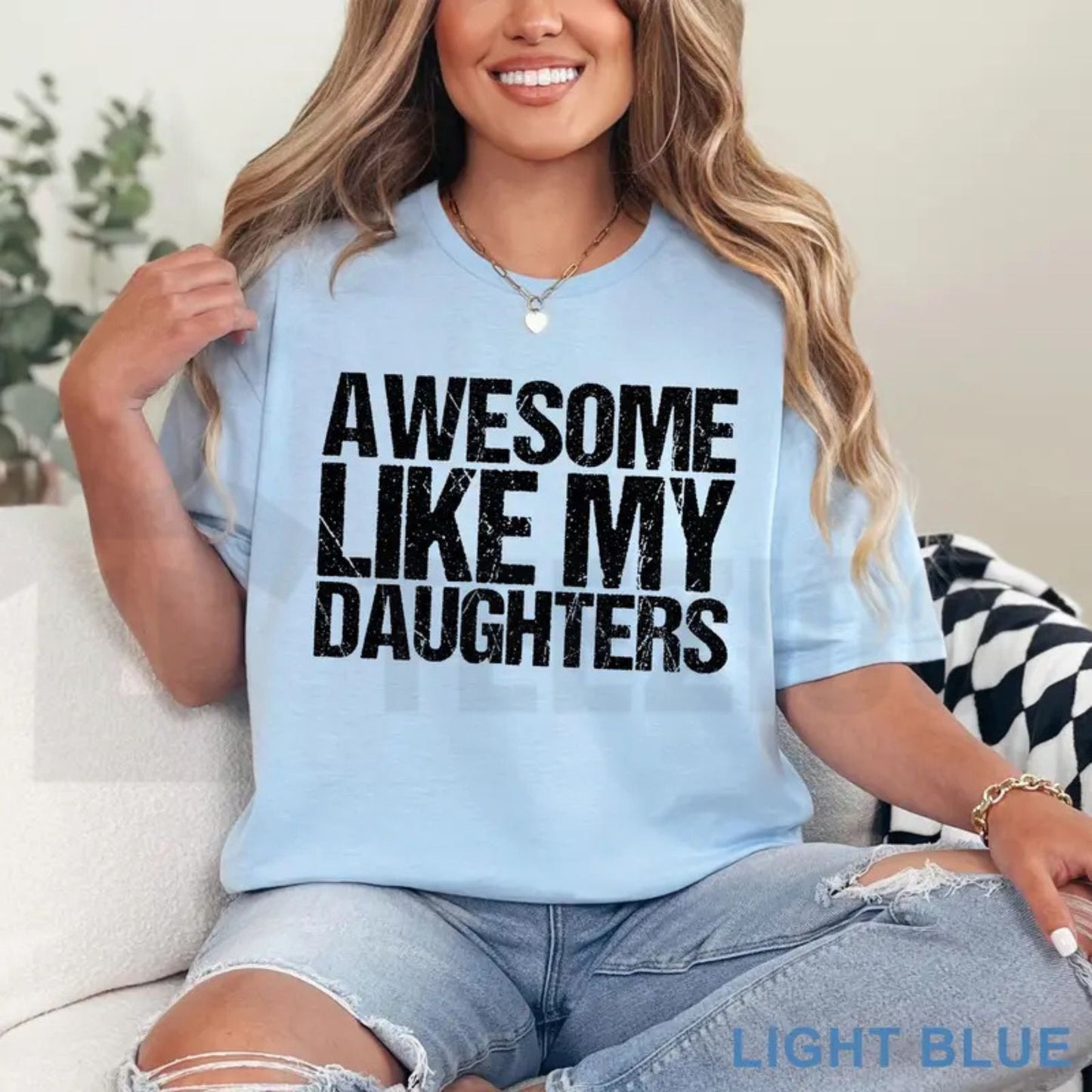 Funny Daughters Making Me Awesome Shirt – Bold Typography Girl Dad Graphic Tee