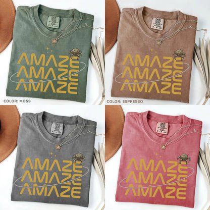 Comfort Colors® "Amaze Amaze Amaze" T-Shirt – Project Hail Mary Rocky Inspired Tee, Funny Sci-Fi Space Quote Shirt, Gift for Book Lovers