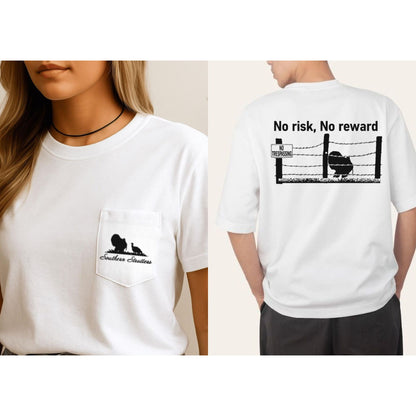 "No Risk No Reward" Wild Turkey Hunting T-Shirt – Vintage Strutting Turkey Graphic Tee, Premium 100% Cotton Hunter Gift, Made in USA