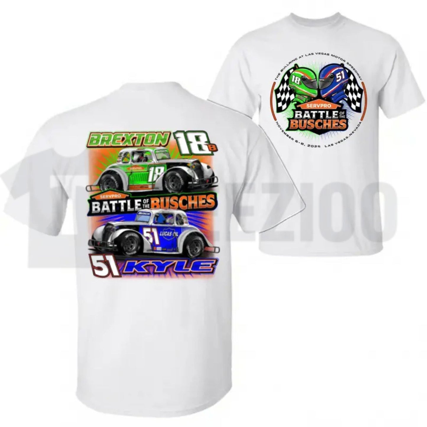 Battle Of The Busches Racing Vintage NASCAR Style Graphic T-Shirt