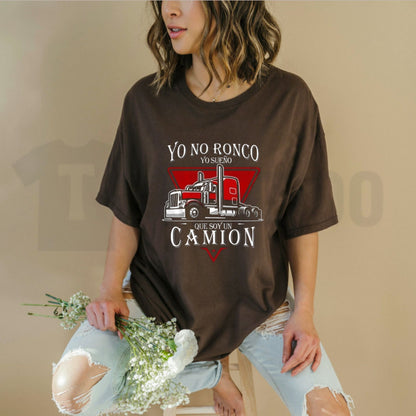Funny Latin Dad Snoring T-Shirt – Sarcastic Father’s Day Graphic Tee, Hilarious Dream of Truck Menswear Gift