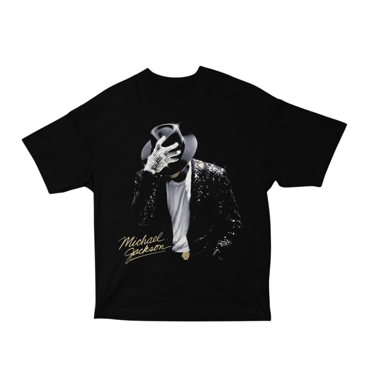Michael Jackson "Iconic Pose" T-Shirt with Signature – Vintage King of Pop Graphic Tee, Premium 100% Cotton MJ Silhouette Top, Made in USA