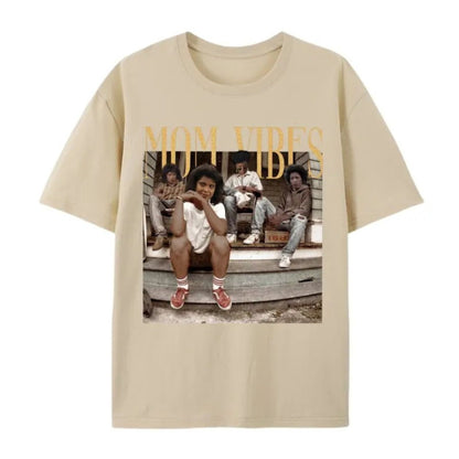 Mom Vibes Vintage T-Shirt – Retro 90s Nostalgia Motherhood Graphic Tee, Unisex Cotton Shirt