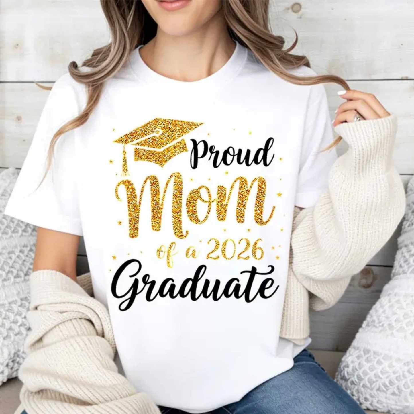 Mom of a 2026 Graduate Shirt – Whimsical Graduation Cap Tee