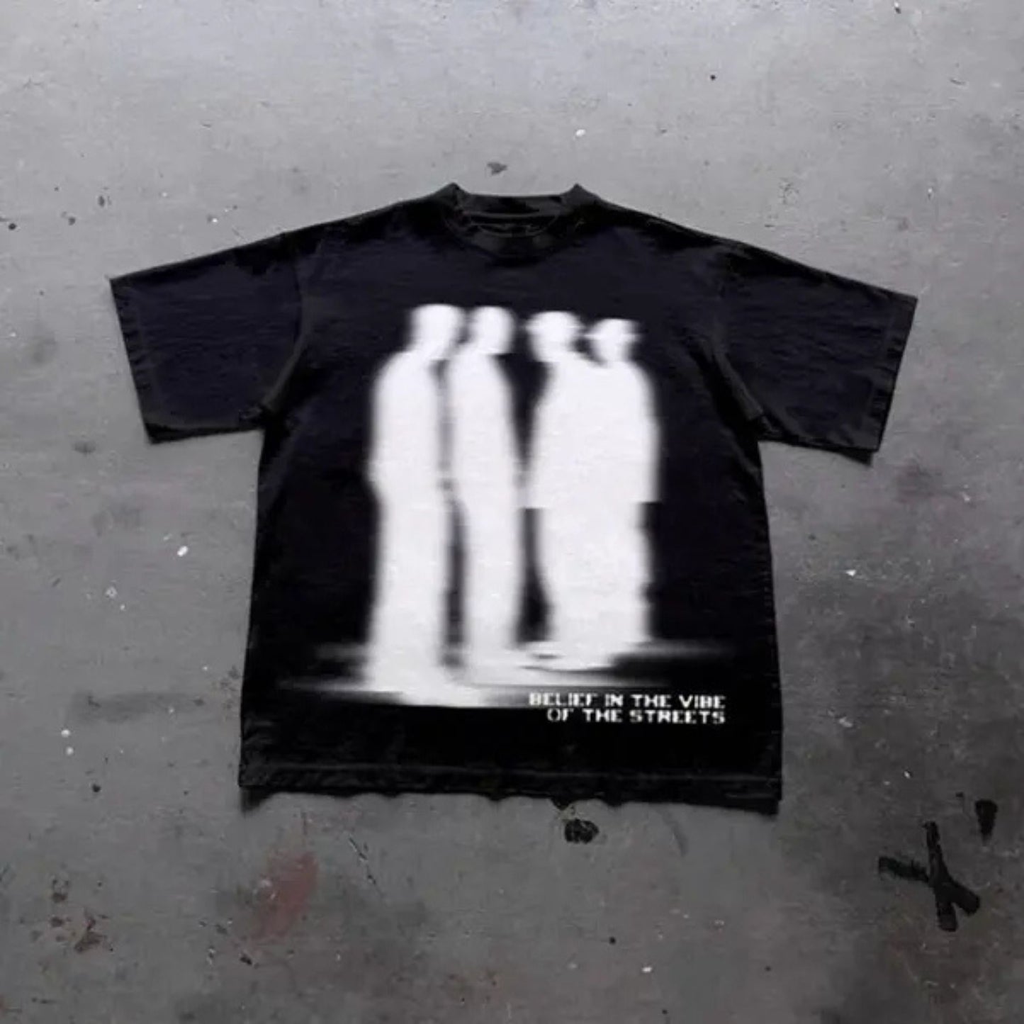 "Virtual Shadow" Street Atmosphere T-Shirt – Urban Shadow Character Streetwear, Premium 100% Cotton Cyber Top, Made in USA