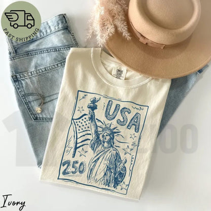 Statue of Liberty USA 250 Comfort Colors Shirt – Retro Patriotic 4th of July Tee