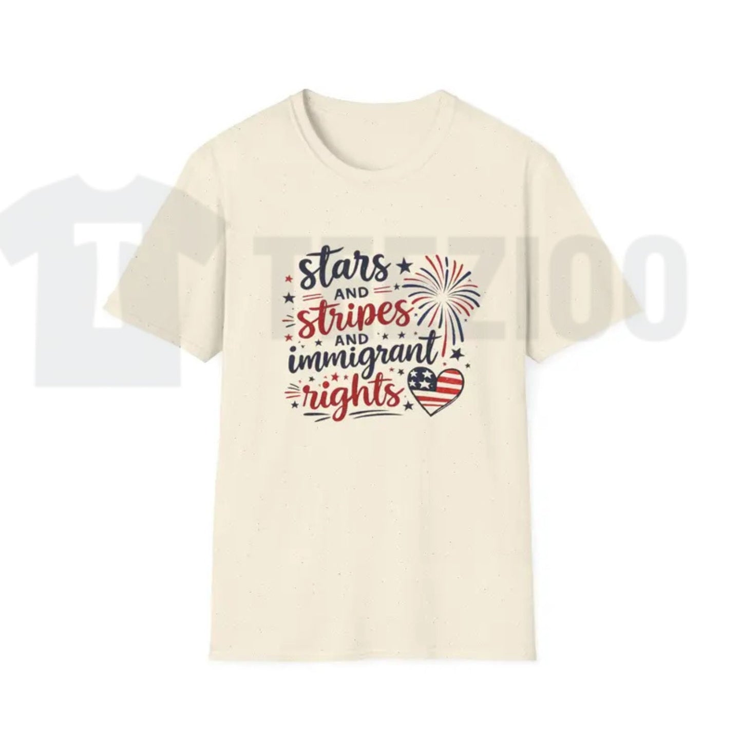 Stars and Stripes Immigrant Rights Patriotic 4th of July T-Shirt