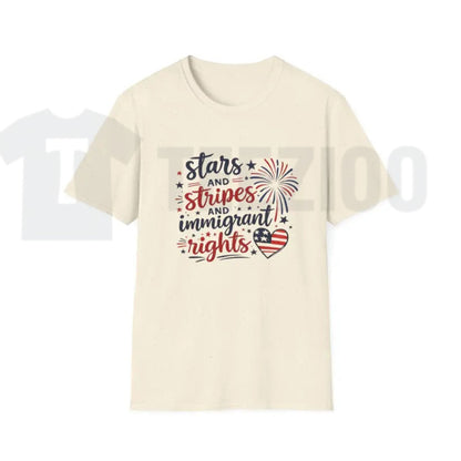 Stars and Stripes Immigrant Rights Patriotic 4th of July T-Shirt