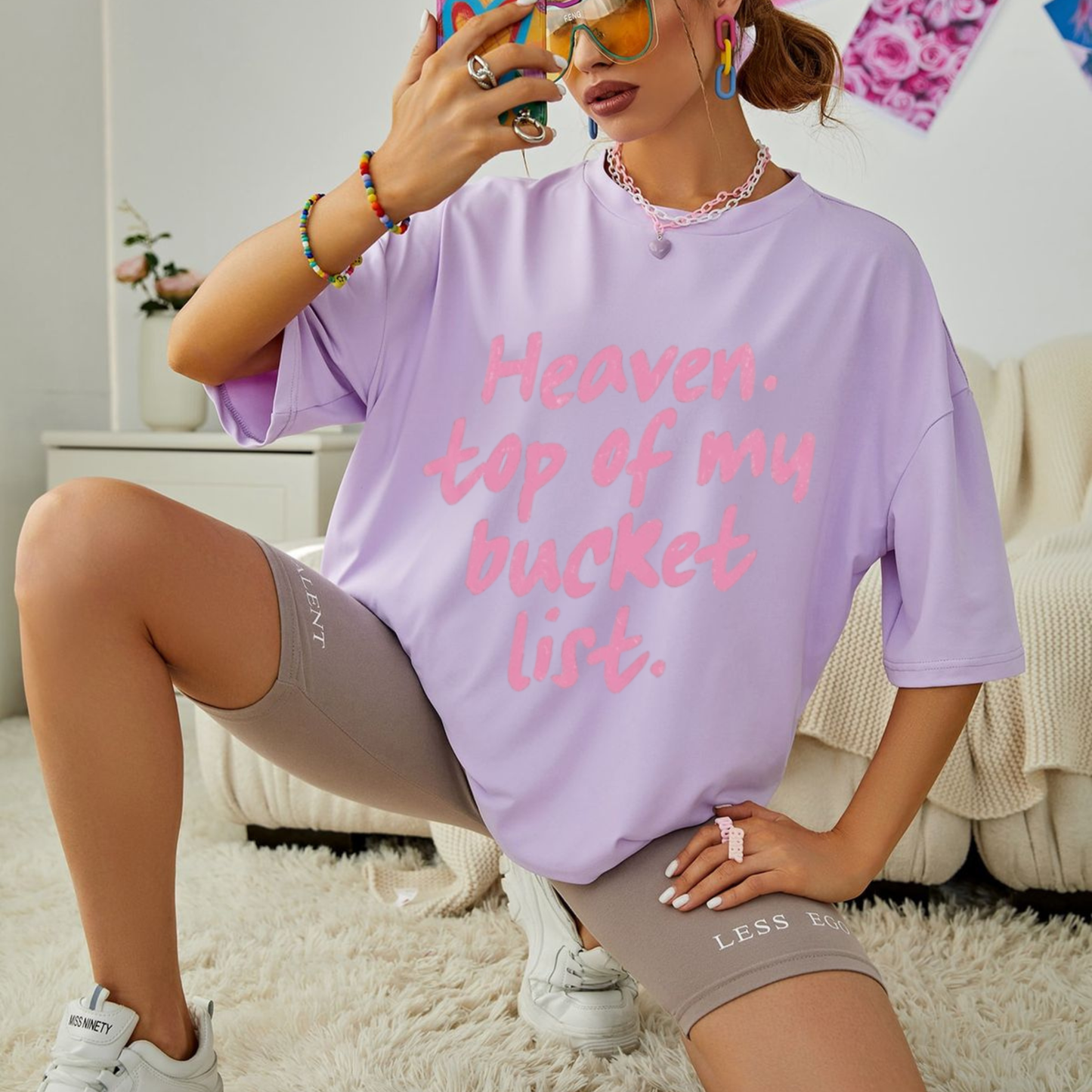 Minimalist "Heaven" Bucket List Comfort Colors® Tee – Aesthetic Christian Graphic Shirt