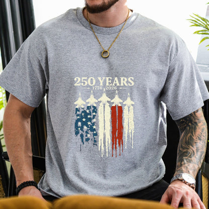 "USA 250th Anniversary" Vintage 1776–2026 T-Shirt – Semiquincentennial Retro Patriotic Cotton Top, Americana Aesthetic Heritage Tee