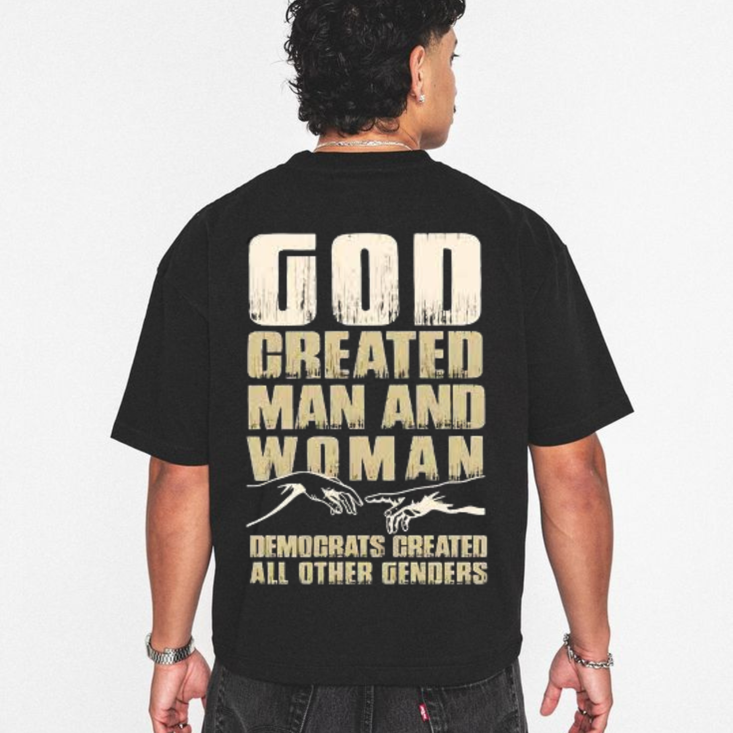 God Created Man & Woman T-Shirt – Traditional Christian Values Tee