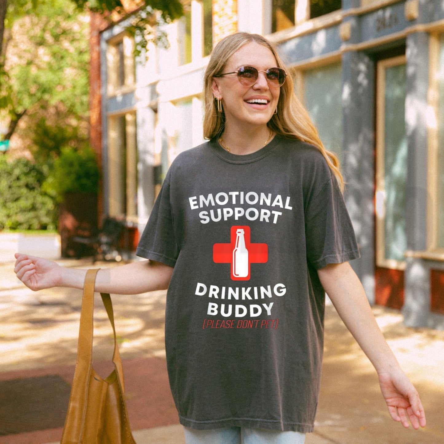 Emotional Support Drinking Buddy Funny Adult Drinking Humor T-Shirt