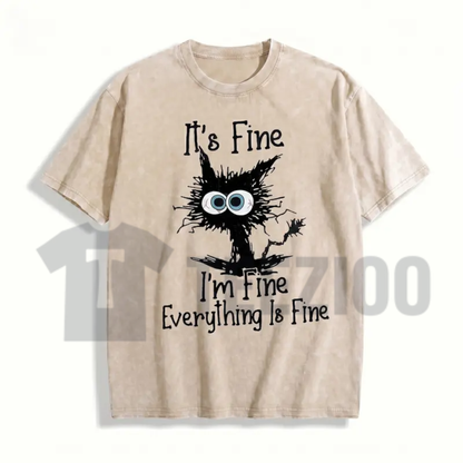 It’s Fine I’m Fine Everything Is Fine Cat T-Shirt