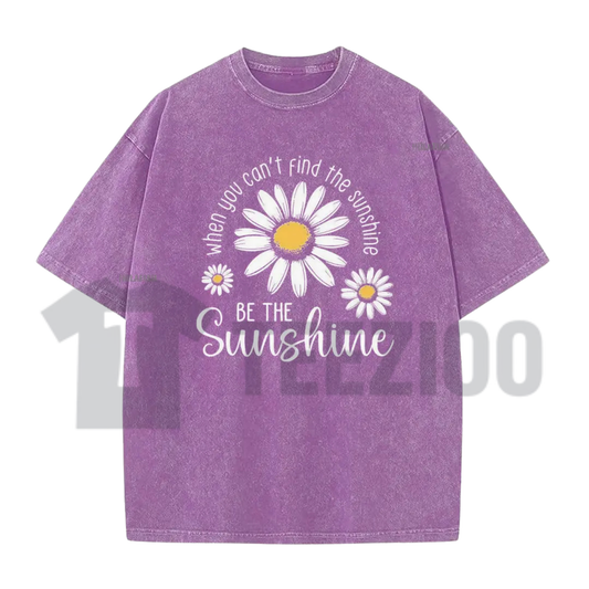 "Be The Sunshine" Tee – Inspirational Vintage Washed Graphic Shirt