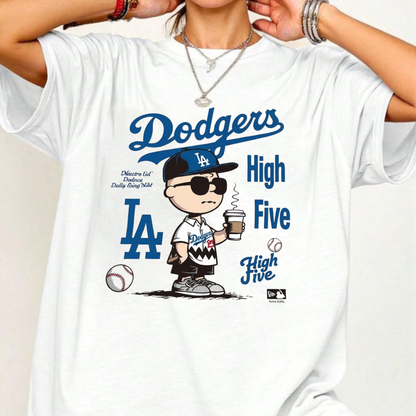 "Chillen' in LA" Snoopy Shirt – Retro Peanuts Dodgers Graphic Tee