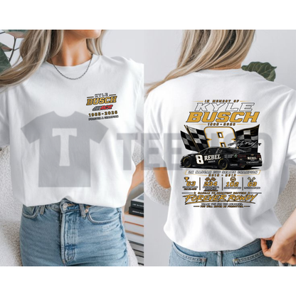 Kyle Busch "1985-2026 Memorial" Tee – Ironic Forever Rowdy Vintage Racing Tribute Shirt