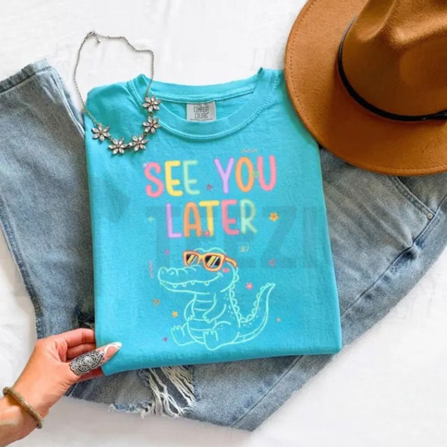 Funny Teacher Alligator T-Shirt – “See You Later” Retro Summer Tee, End of School Shirt