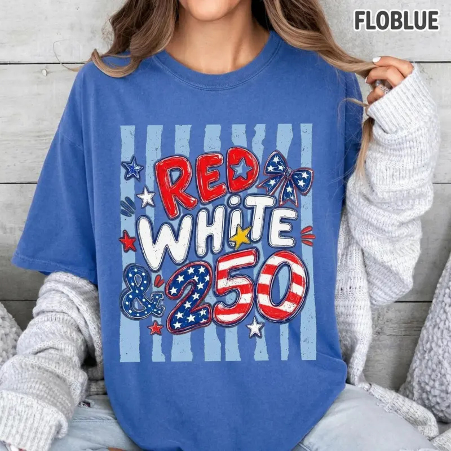 250th Anniversary T-Shirt – Preppy Red White and 250 Comfort Colors® Tee
