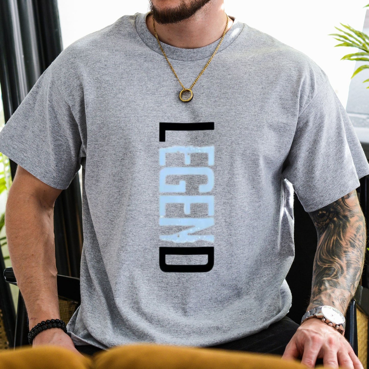 "LEGEND" Vertical Graphic T-Shirt – Minimalist Streetwear Typography Tee, Unisex Cotton Shirt