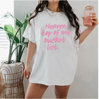 Minimalist "Heaven" Bucket List Comfort Colors® Tee – Aesthetic Christian Graphic Shirt