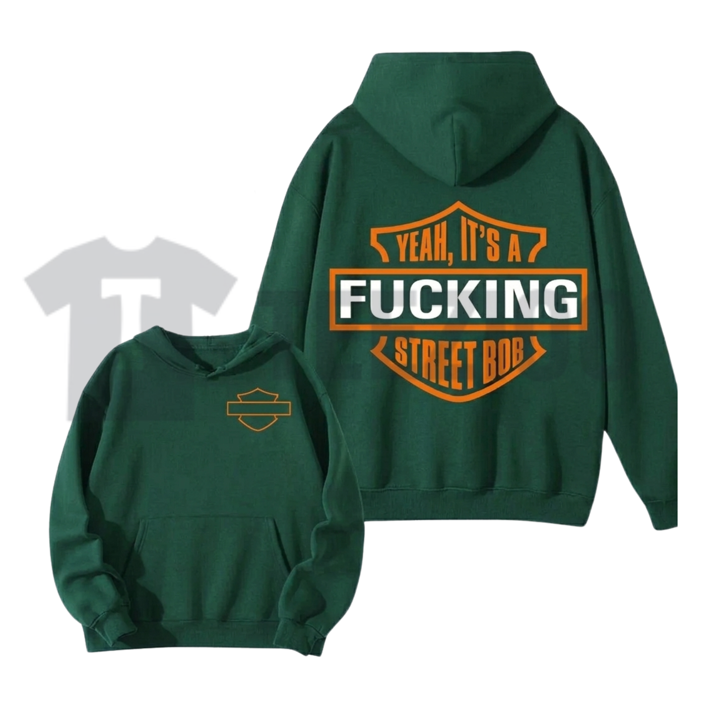 "Yeah It’s A F StreetBob" Hoodie – Edgy Motorcycle Rider Pullover