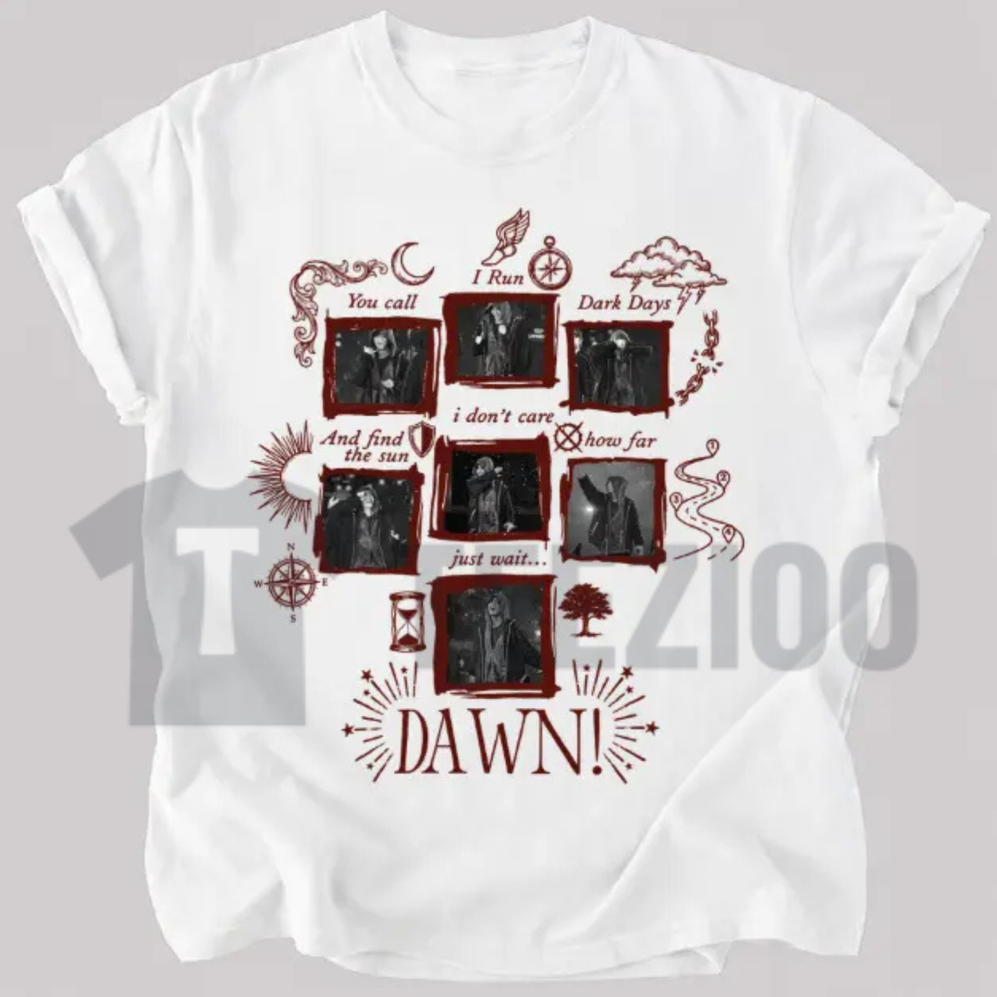 Sun-Drenched Lyrics Shirt – Retro 70s Inspired Graphic Tee