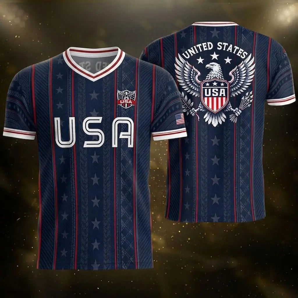 USA 2026 V-Neck Soccer Fan Jersey – Retro Football