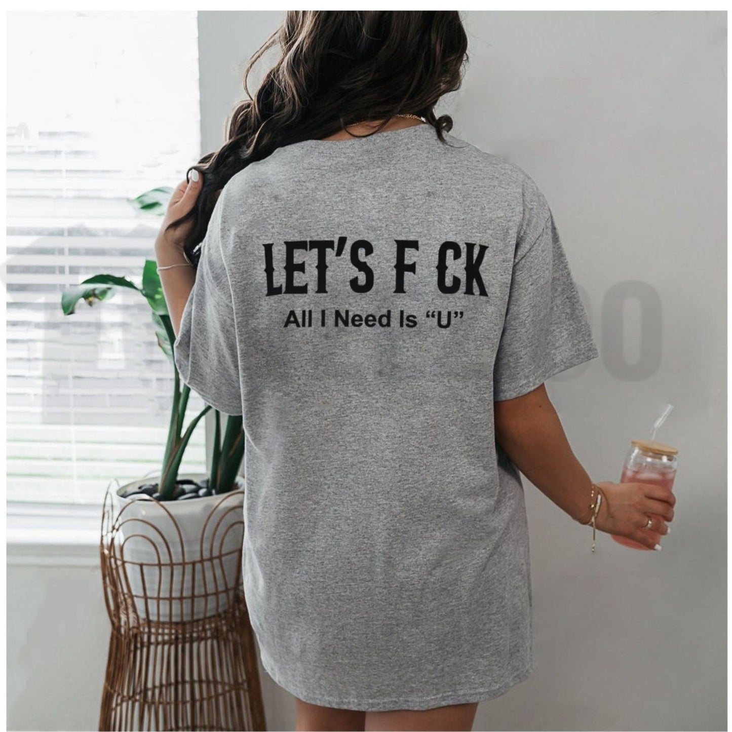 Edgy Let's Fck All I Need Is U Sarcastic Romantic Graphic T-Shirt