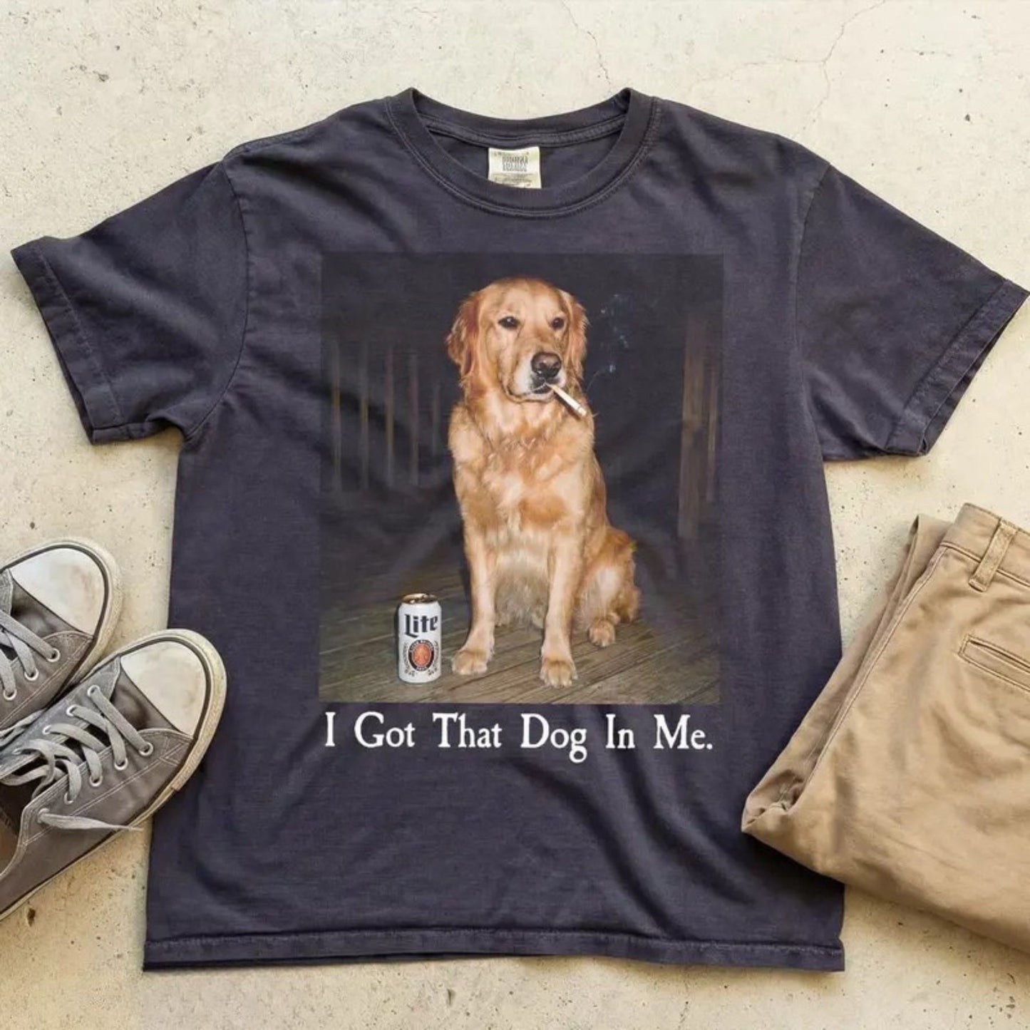 Comfort Colors® I Got That Dog In Me T-Shirt – Funny Golden Retriever Meme Graphic Tee, Unisex Cotton Shirt