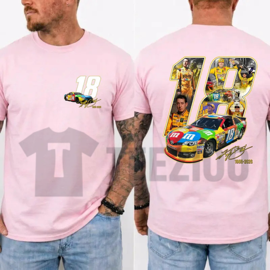 Kyle Busch 18 Tribute Tee – NASCAR Racing Legend Memorial Graphic Shirt