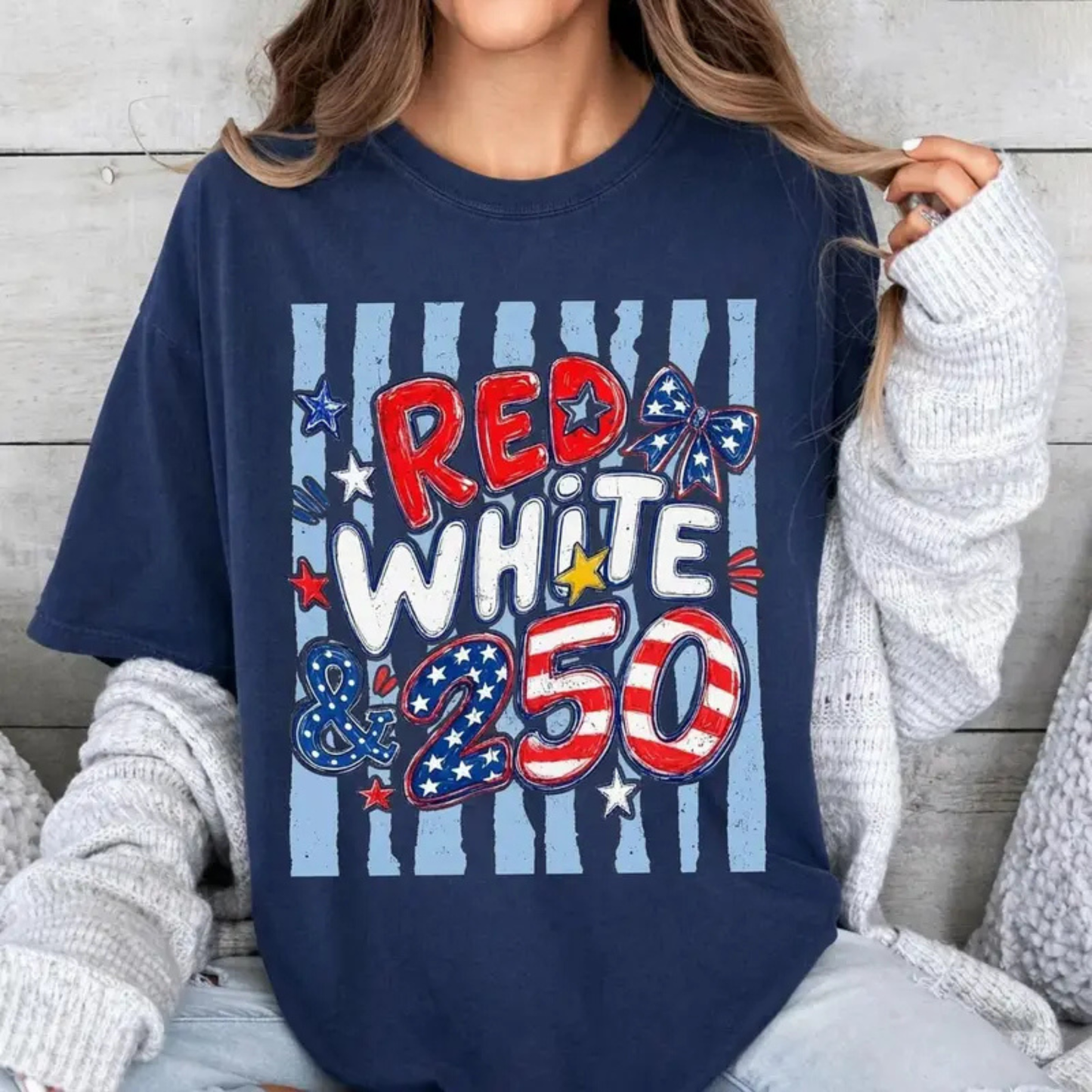 250th Anniversary T-Shirt – Preppy Red White and 250 Comfort Colors® Tee