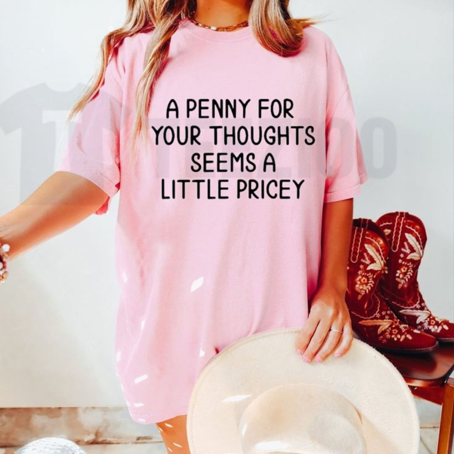 Funny Sarcastic Wordplay T-Shirt – A Penny For Your Thoughts Introvert Humor Tee, Witty Graphic Shirt