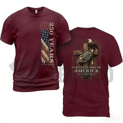 USA 250th Anniversary T-Shirt – Retro 1776-2026 Military Graphic Tee