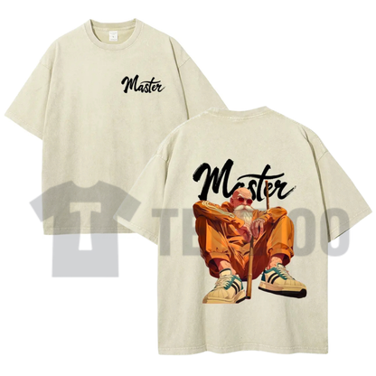 Classic Manga Panel Graphic Shirt – Bold Kanji Typography Retro Mech Tee