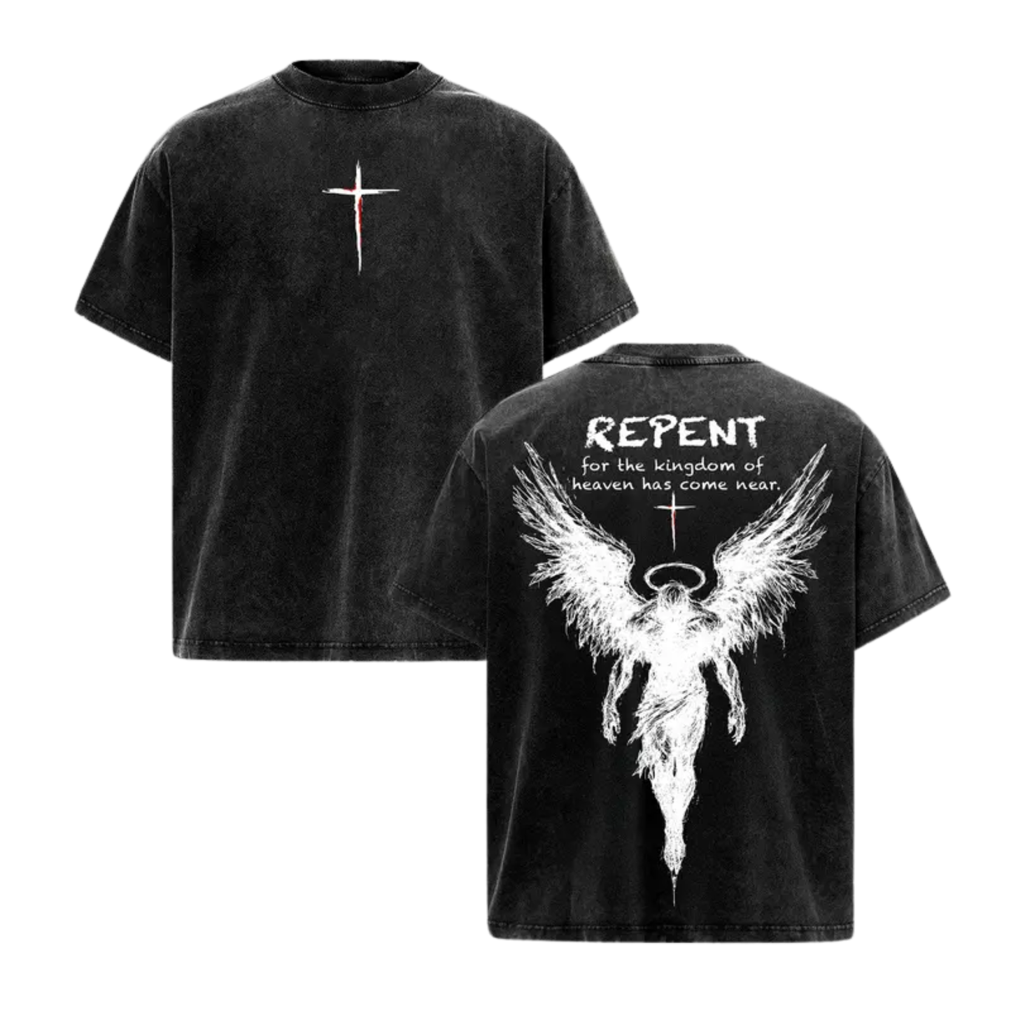 Vintage "Repent" Christian T-Shirt – Retro Gothic Cross Graphic Tee