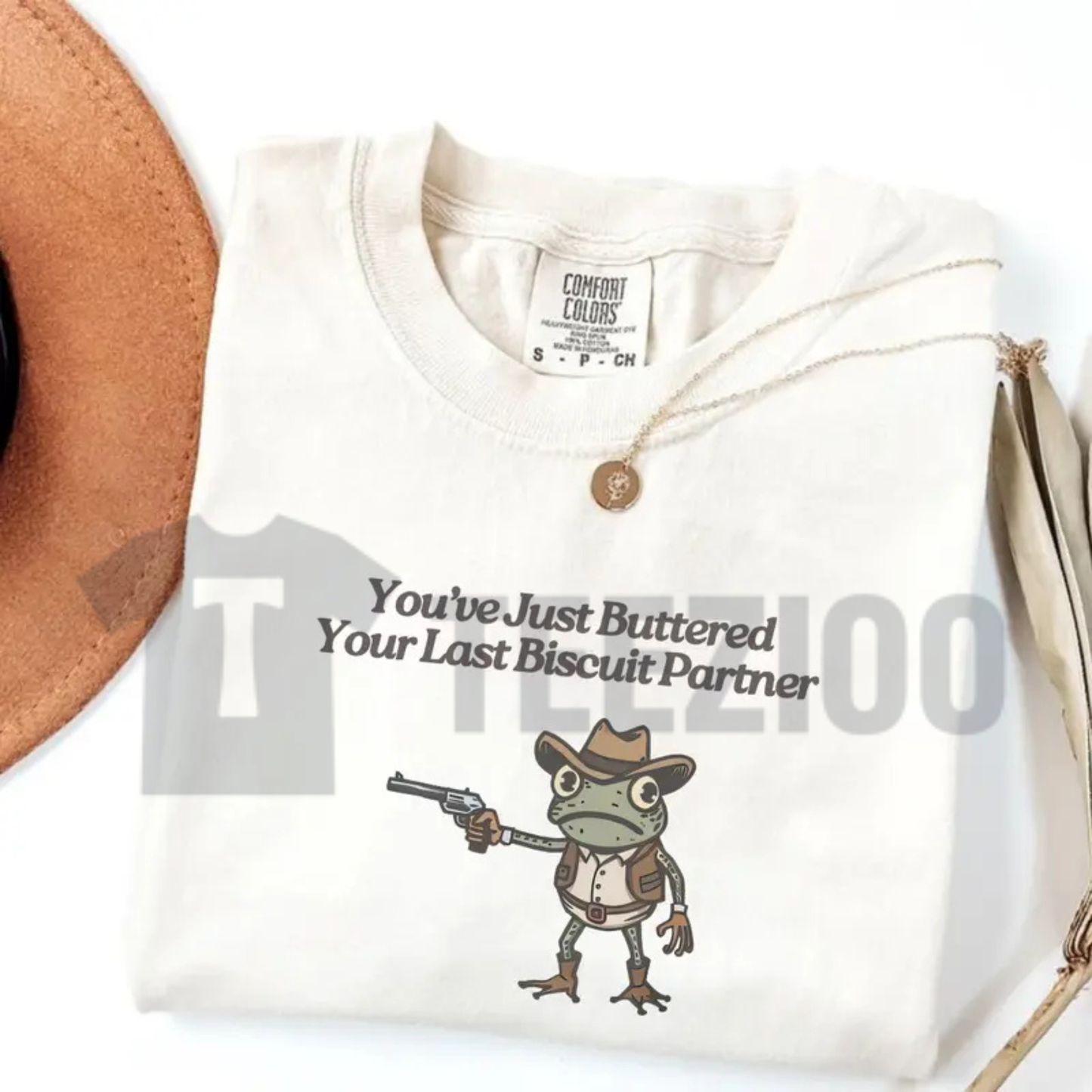 Vintage Western T-Shirt – Groovy "You've Just Buttered Your Last Biscuit" Graphic Tee