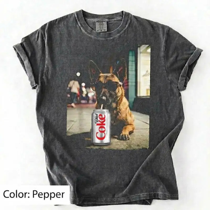 Dogs Drinking Diet Soda T-Shirt – Retro Golden Retriever Graphic Tee