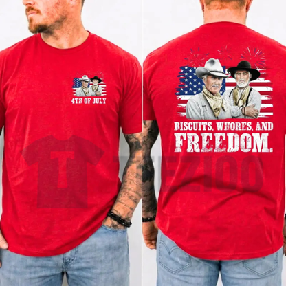 Vintage "Biscuits and Whores" T-Shirt –  4th of July Western Graphic Tee