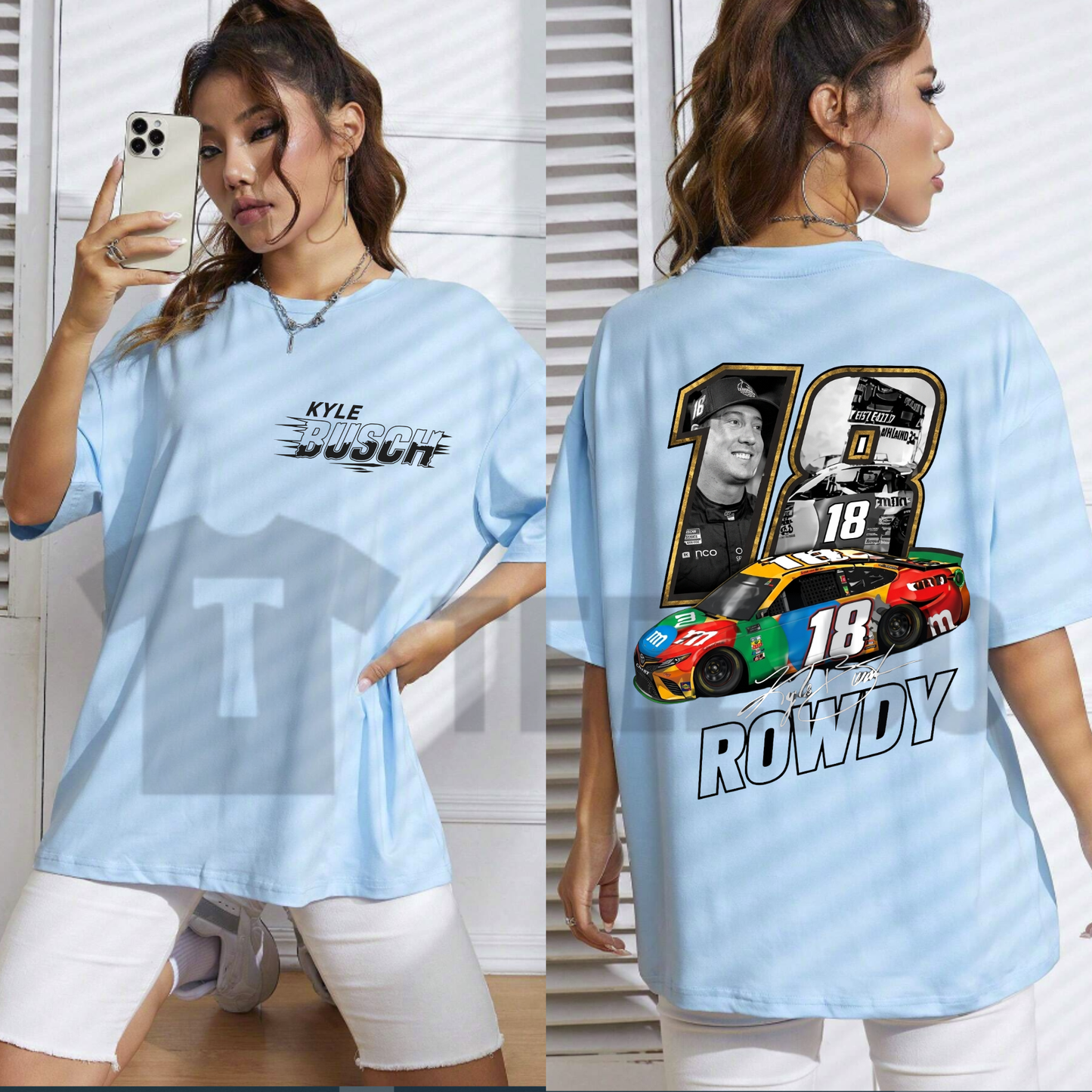 Double-Sided Kyle Busch 18 Racing T-Shirt