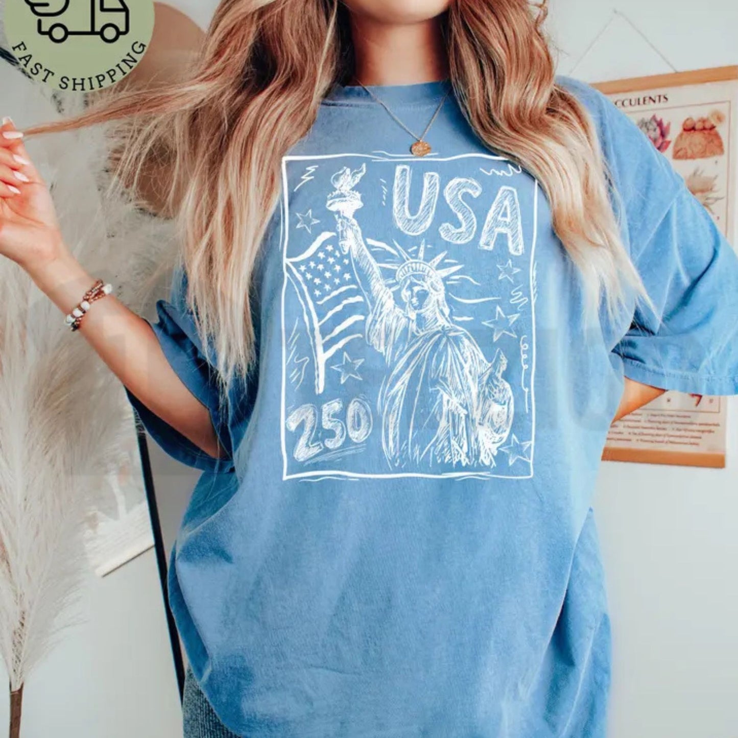 Statue of Liberty USA 250 Comfort Colors Shirt – Retro Patriotic 4th of July Tee