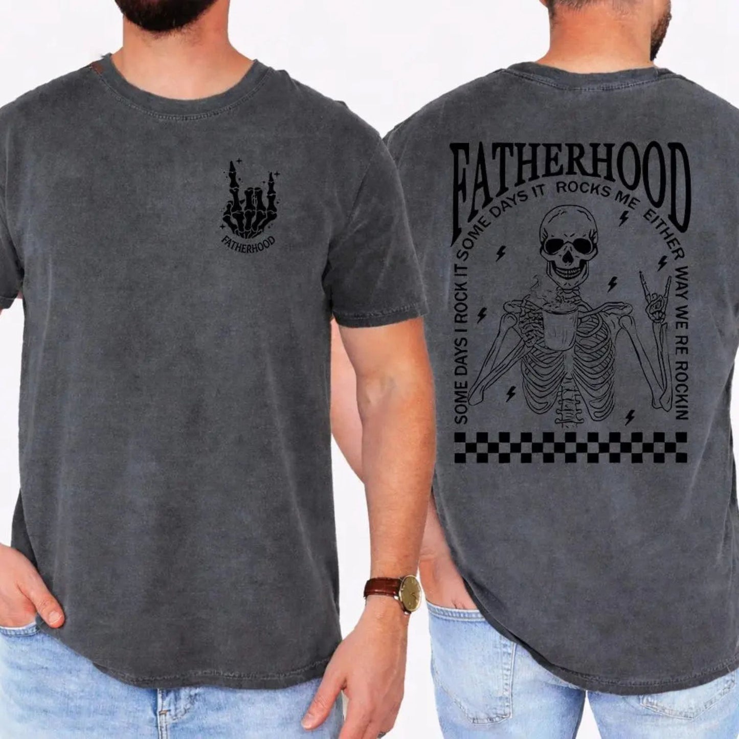 Funny Dad Skeleton T-Shirt – Retro Fatherhood Graphic Tee, First Time Dad Gift Shirt