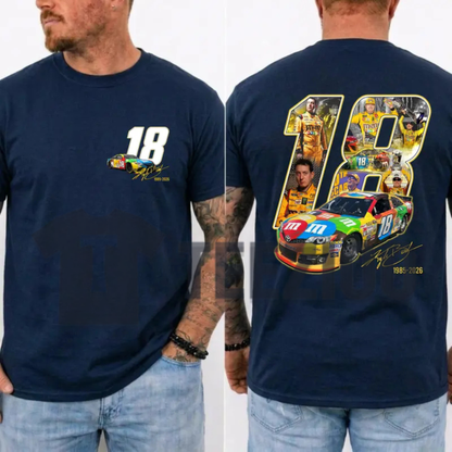 Kyle Busch 18 Tribute Tee – NASCAR Racing Legend Memorial Graphic Shirt