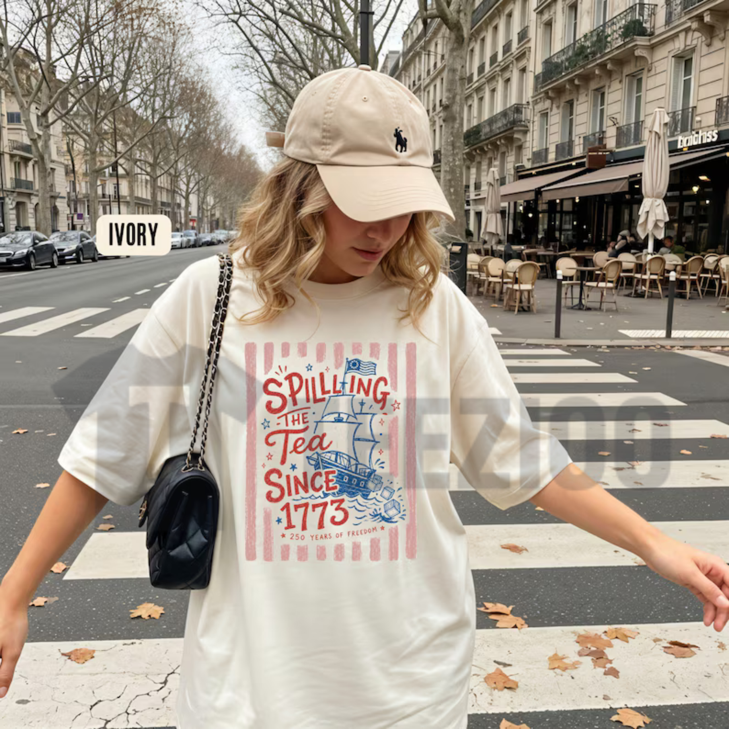 Preppy Striped "Spilling The Tea Since 1773" T-Shirt