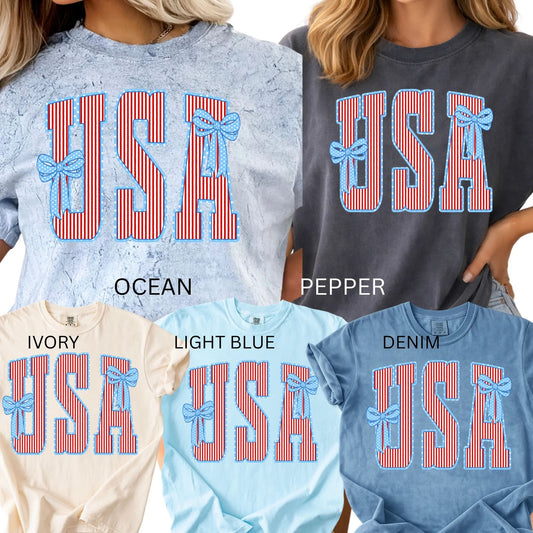 Comfort Colors® America 250 Years T-Shirt – Floral USA Stripe Graphic Tee, Retro July 4th Oversized Shirt, Semiquincentennial 1776–2026 Celebration Top